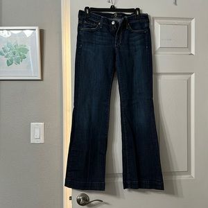 7 For All Mainkind 7FAMK Dojo Wide  Leg Dark Wash Jeans SZ 27 x 29